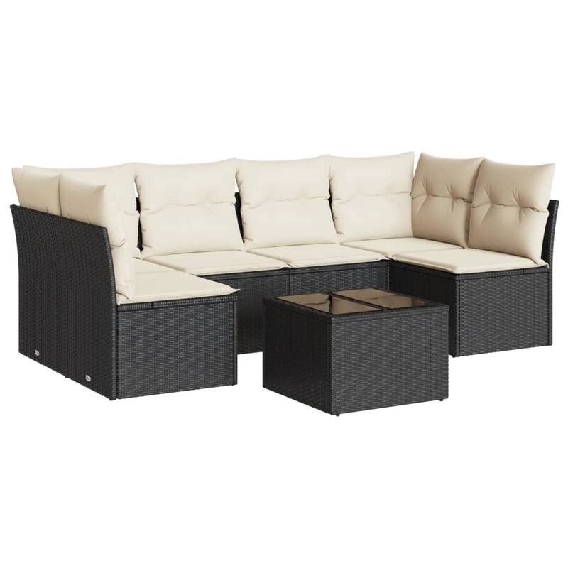 vidaXL Garden Sofa Set Black