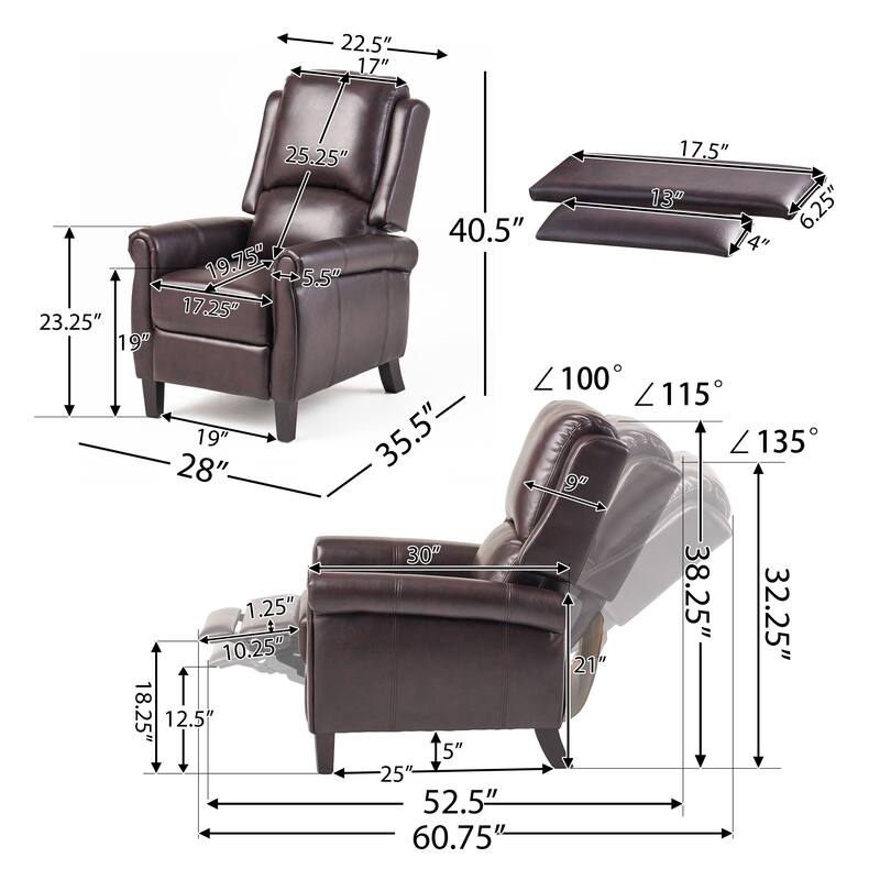 Contemporary Modern Recliner, for Living Room, Bedroom