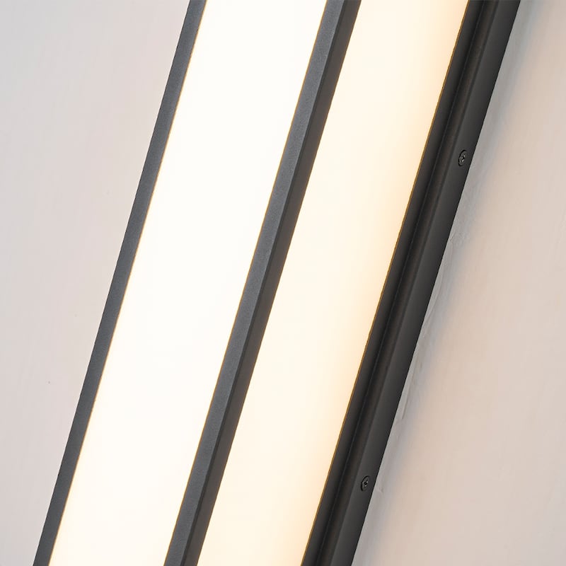 Modern Style Wall Sconce in Black with Acrylic Shade 24W Integrated LED Outdoor Wall Light with Dusk to Dawn Sensor for Garage