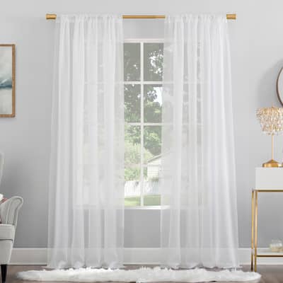 No. 918 Mallory Voile Sheer Rod Pocket Curtain Panel, Single Panel