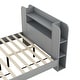 preview thumbnail 8 of 7, Twin/Full Size Platform Bed with Storage Headboard, White/Gray Finish, Durable Particle Board Construction, for teenagers.