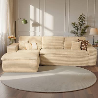 OVIOS No-Assembly L-Shaped Chaise Sofa