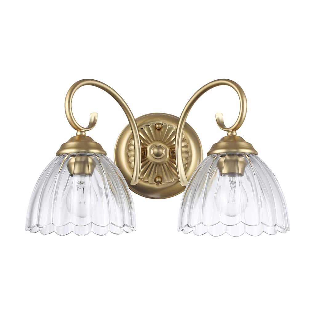 Golden Lighting 6952-BA2 CLR Audra 2 Light 7" Wide Vanity Light