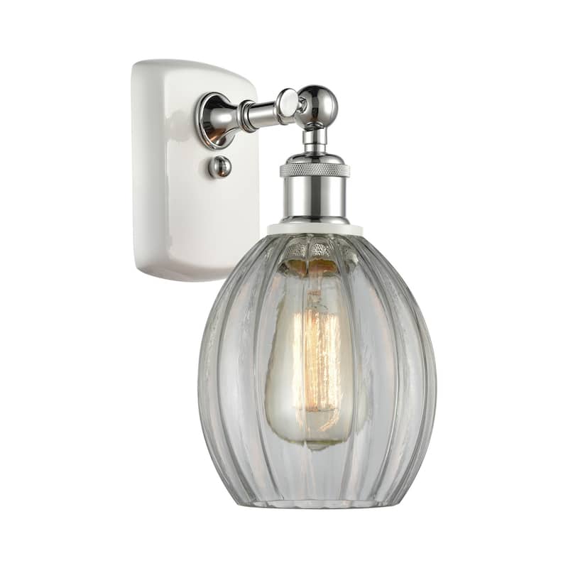 Innovations Lighting Eaton 12" Tall Bathroom Sconce - White and Polished Chrome / Clear