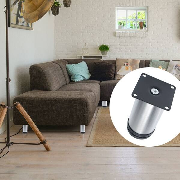 4 Stainless Steel Furniture Feet Replacement Height Adjustable 5 Set Black Silver On Sale Overstock 28767474