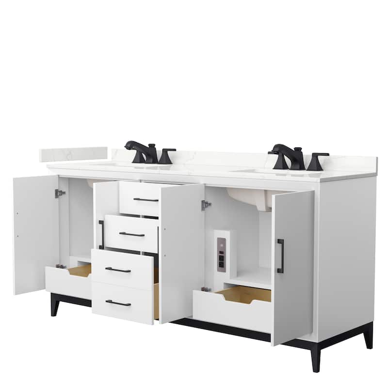 Amici 72-inch Double Vanity, Quartz Top