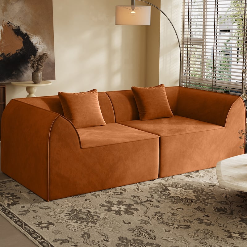 Compressed Memory Foam Sofa with PillowS, 2-Seater Lounger Daybed