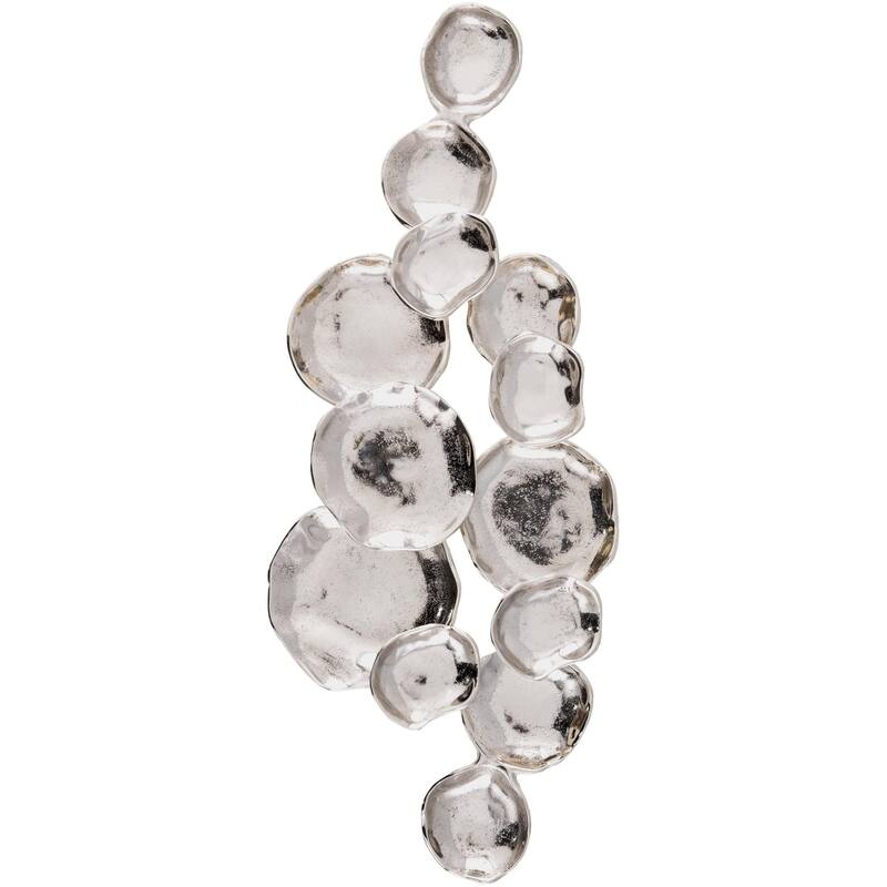 Livabliss Ersa Modern Wall Sculpture - 12"H x 30"W x 3"D - Nickel