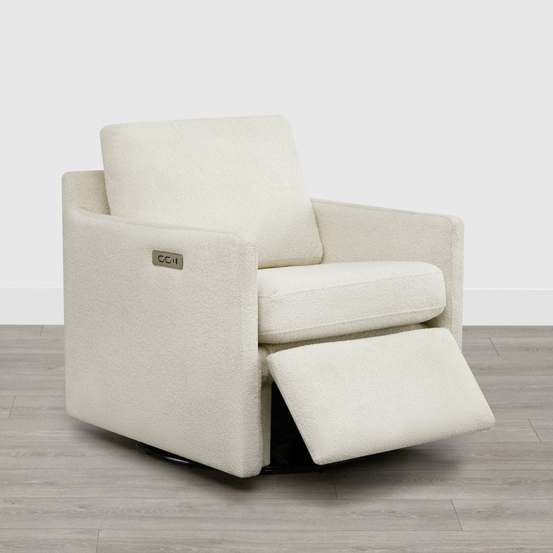 Spruce & Spring Nora Electric Power Swivel Chair with Footrest Recline