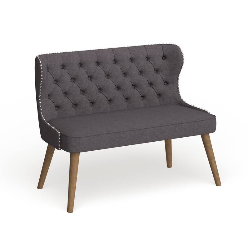Carson Carrington Rudkobing Mid-century Modern Wood and Fabric Upholstered Button-tufting Loveseat