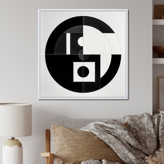 Designart "Bauhaus Black And White Circular Minimalism I" Modern ...