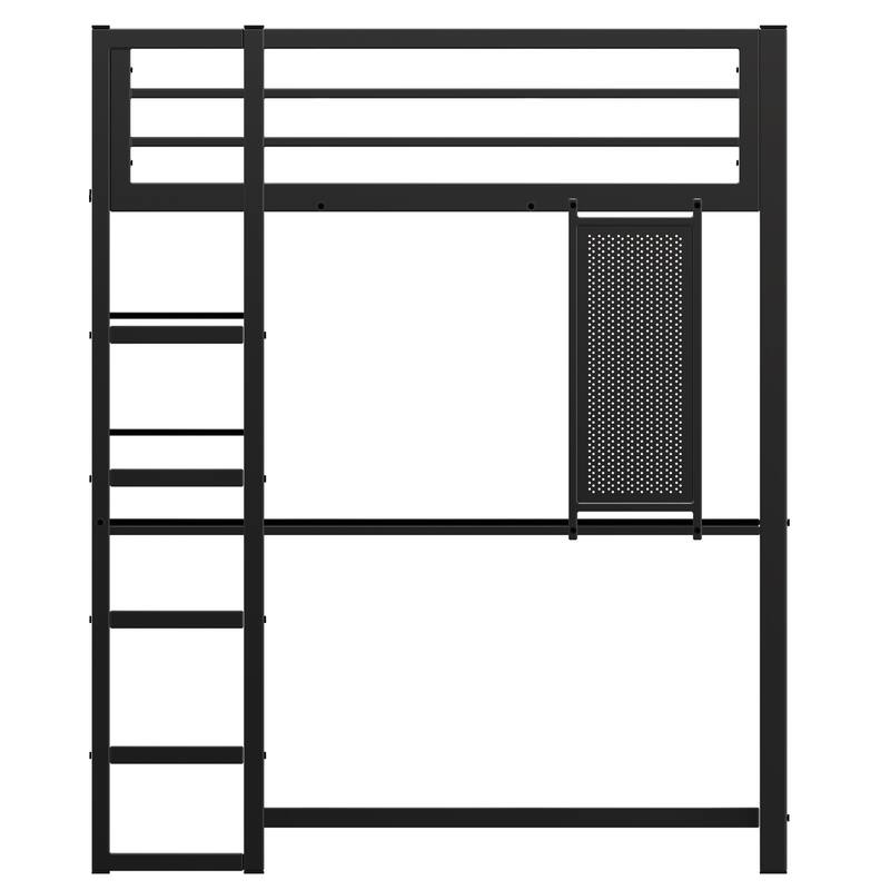 Loft Bed with Desk, Metal Loft Bed Full Size, Full Loft Bed Frame with Desk and Storage Compatible with Boys Girls Teens
