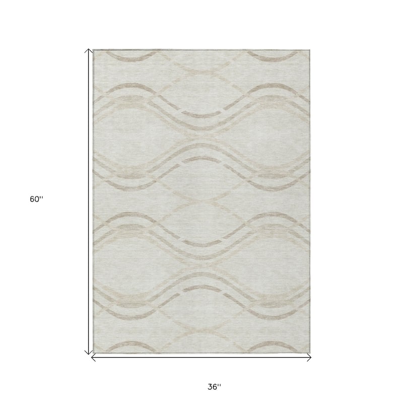 HomeRoots Abstract Transitional Rectangle Outdoor Rug