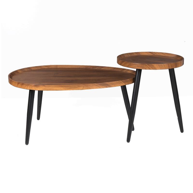 Round Oval Nesting Coffee Table Set