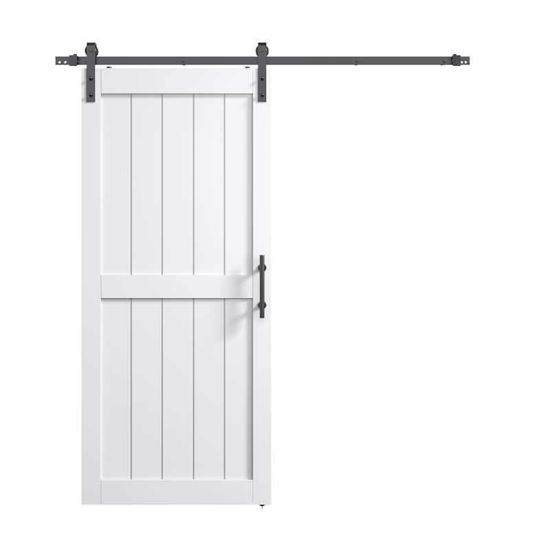 Sanding 30in./32in./36in./42in./48in.x 84in.MDF Barn Door With Sliding Hardware Kit ,Covered with Water-Proof PVC Surface