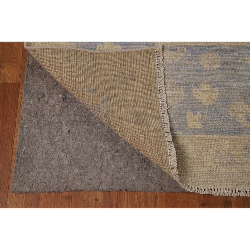 Hand Knotted Oriental 100% Wool Carpet Transitional All-Over Beige & Ivories Oushak Area Rug - 12' 4'' X 9' 2''