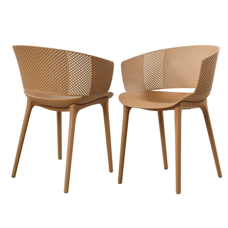 Christopher Knight Home - Gerald Modern Outdoor Plastic Dining Chair (Set of 2)