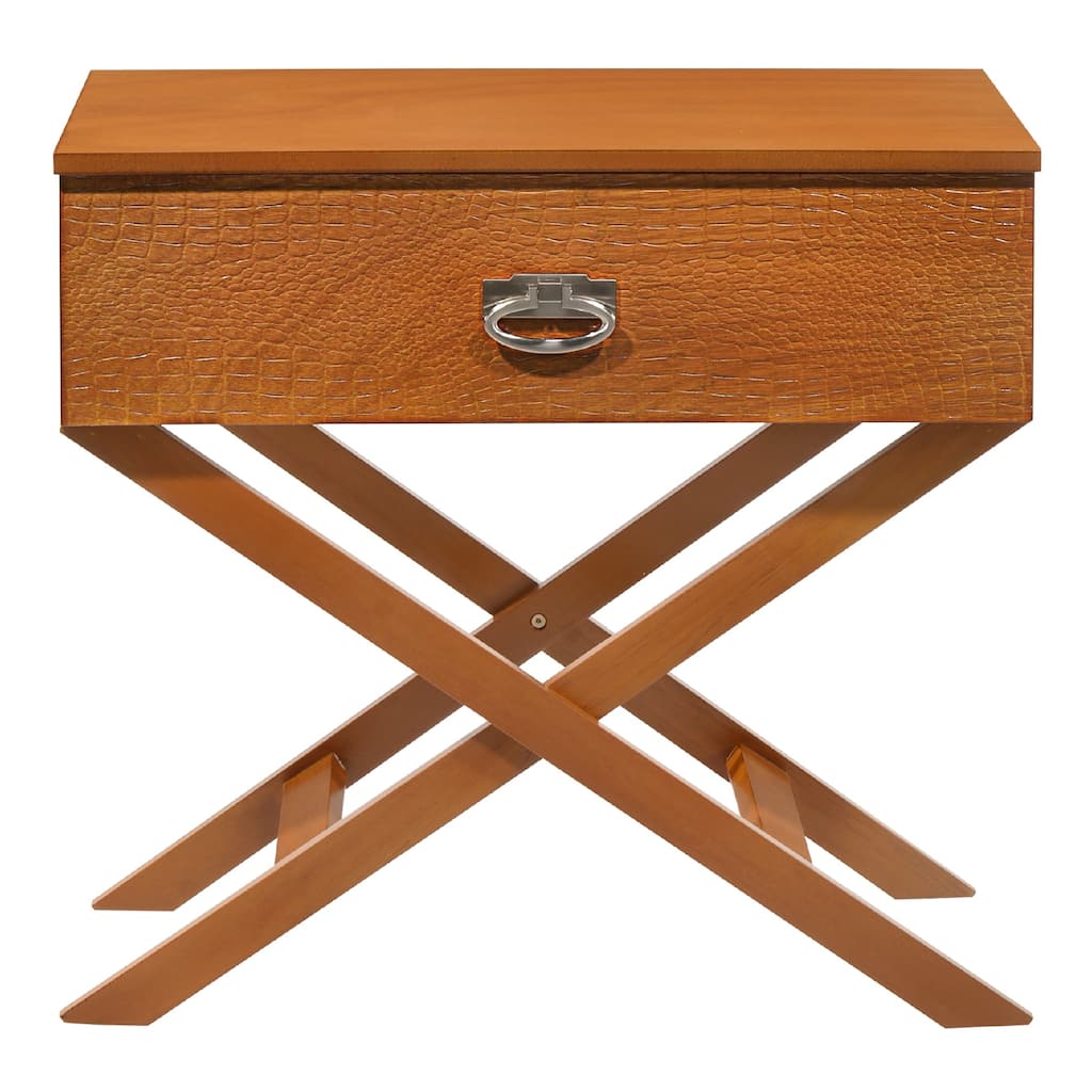 X-Frame Nightstand with Drawer - 27" - Brown