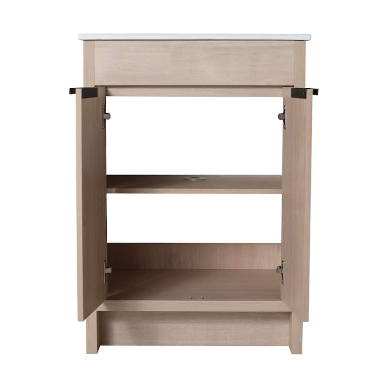 BNK 24/30/36 inch Freestanding Single Sink Bathroom Vanity with Soft Close Door and 1 adjustable shelf