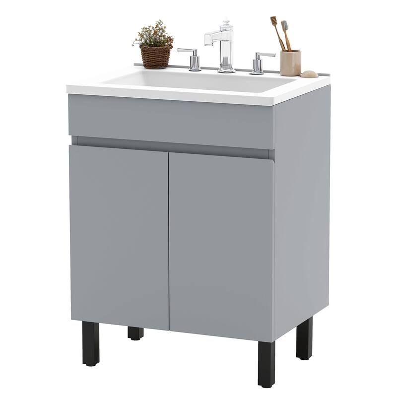 Moasis 24 Inch Bathroom Vanity with Undermount Sink and Soft Close Door Modern Design