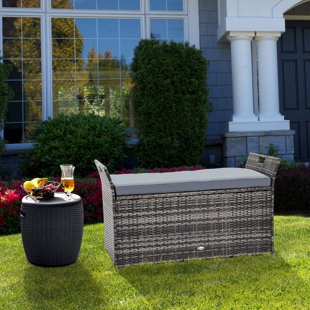 90 Gallon Outdoor Wicker Deck Box