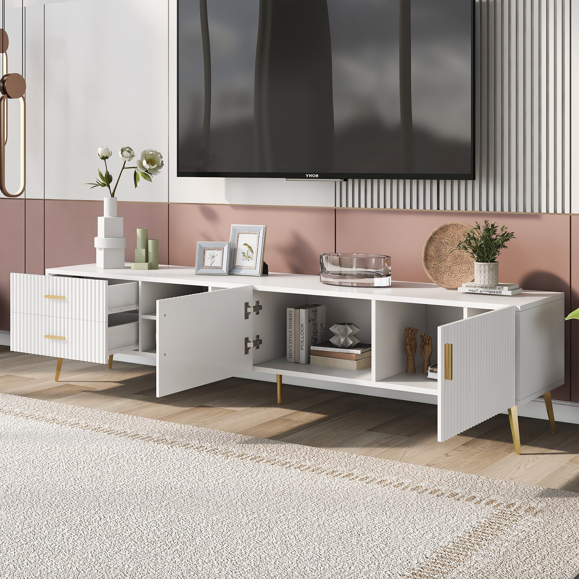 Sleek modern shop tv console