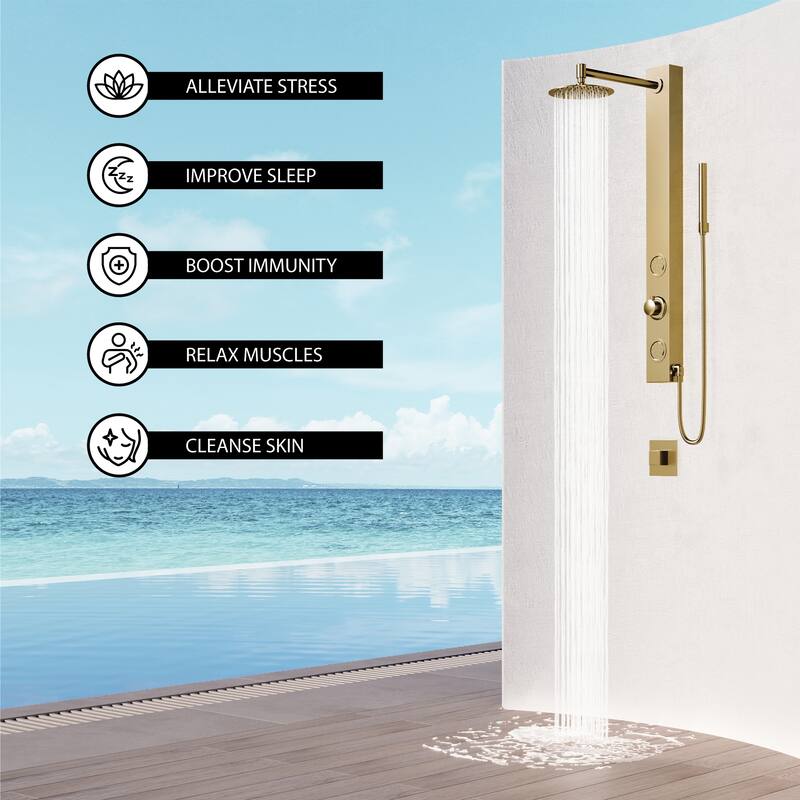 VIGO Gardenia 39" H x 4" W 2-Jet Shower Panel with Round Shower Head