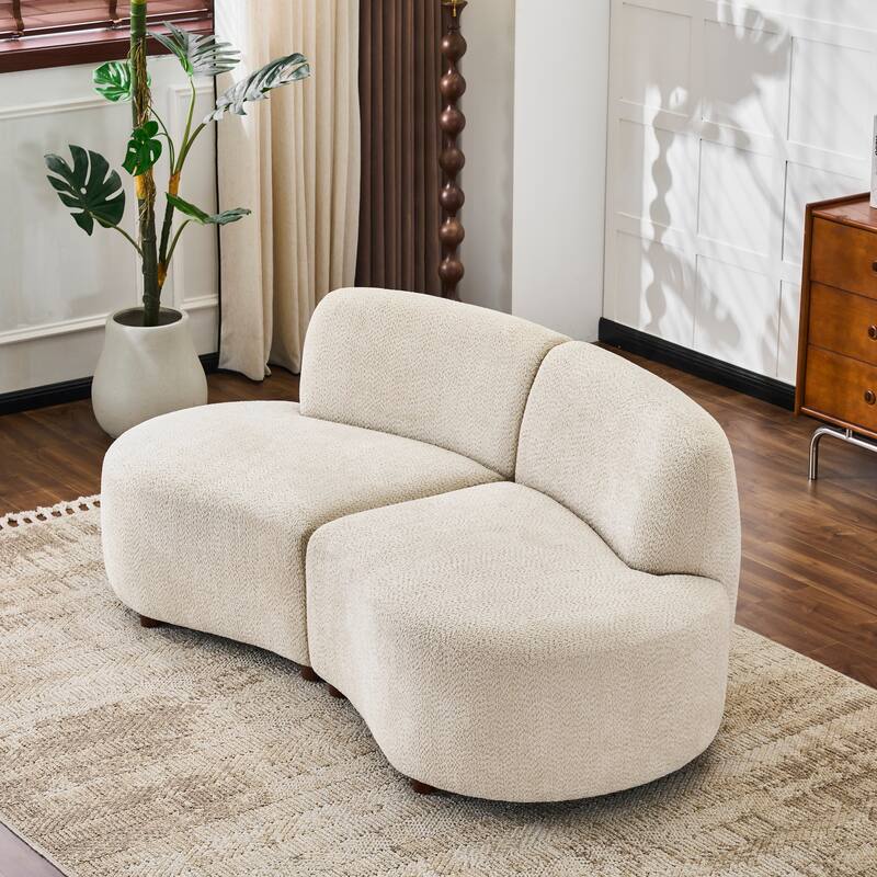 Christopher Knight Home - Cloud Moderne Upholstered Curved Modular Sectional Sofa Boucle Armless 74-Inch