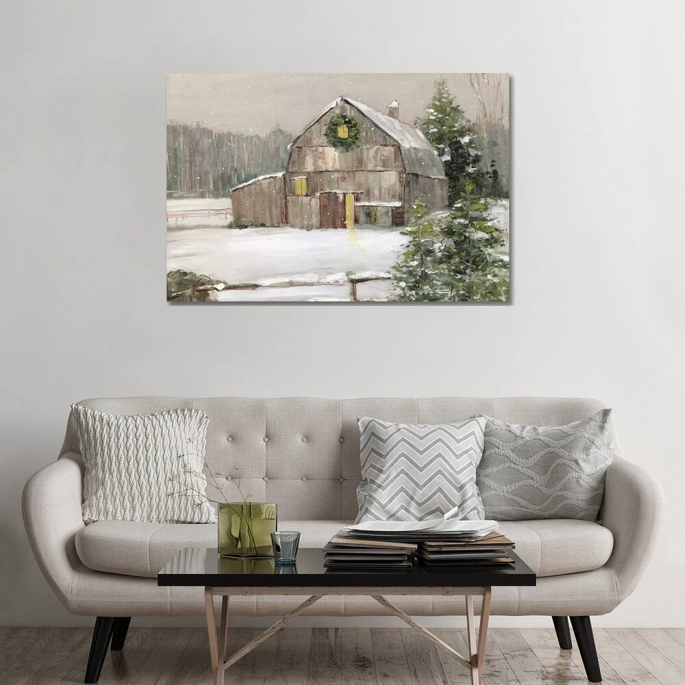iCanvas "Winter Barn" by Sally Swatland Canvas Print