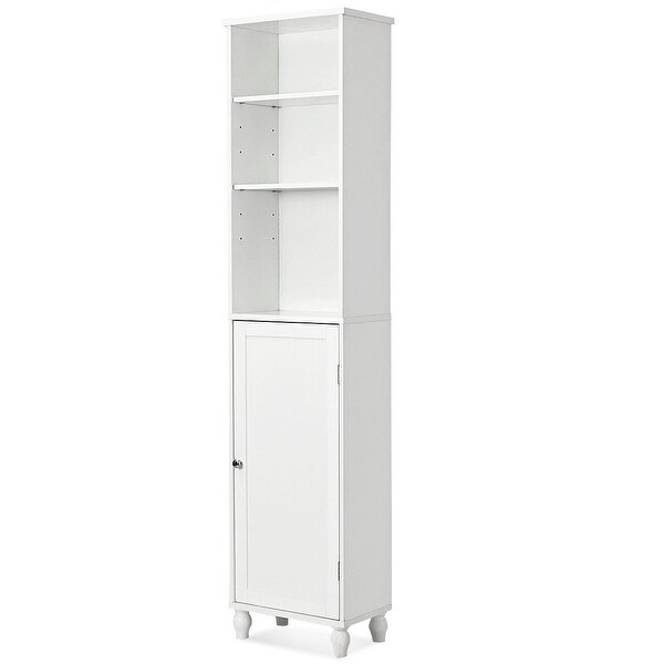 72/'/'H Bathroom Home Floor Storage Cabinet Free Standing Shelves Display White
