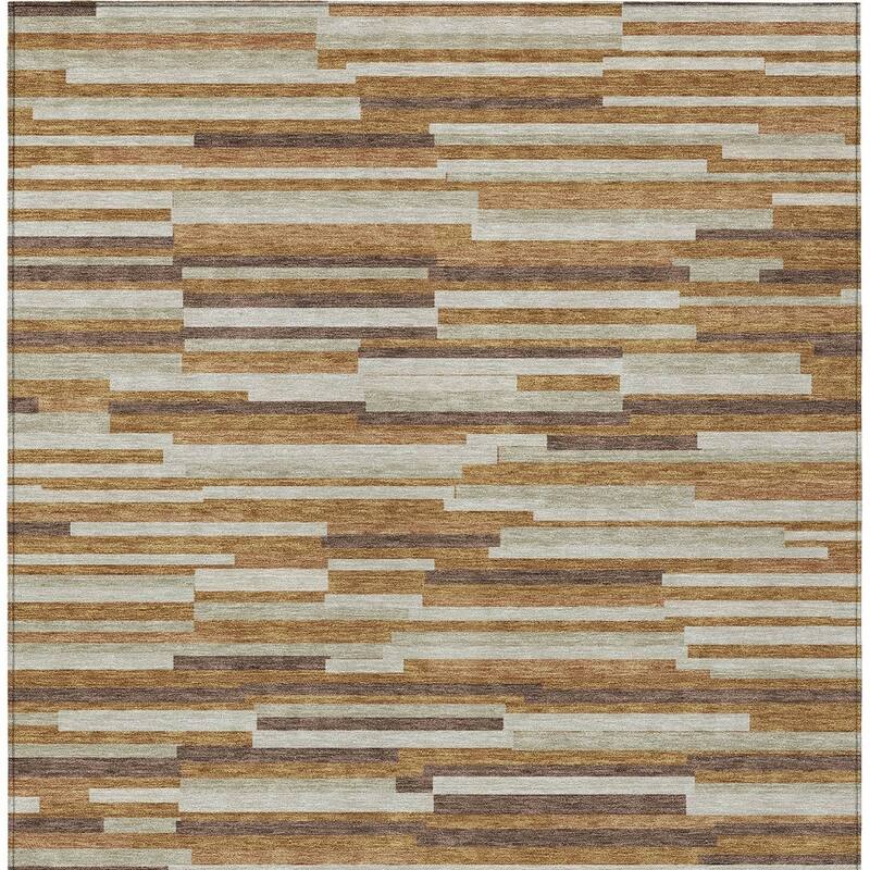 HomeRoots Striped Transitional Rectangle Outdoor Rug