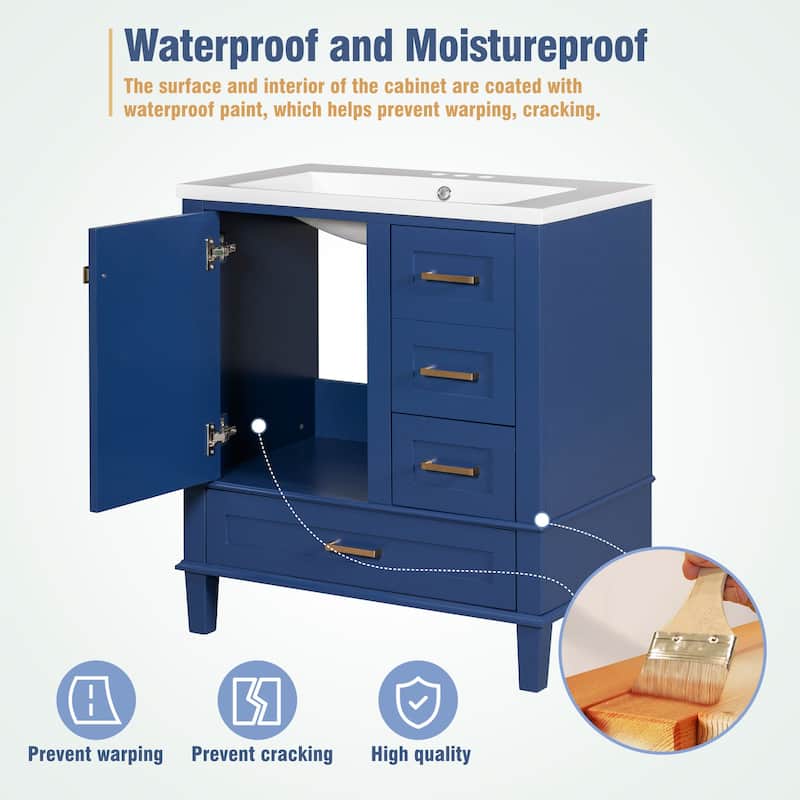 30" Modern Bathroom Vanity with Sink Combo Set