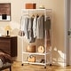 preview thumbnail 10 of 16, Bamboo Rolling Clothes Rack with Storage Shelves and Hanging Rod - W 30.9" x D 15.75" x H 66.34"