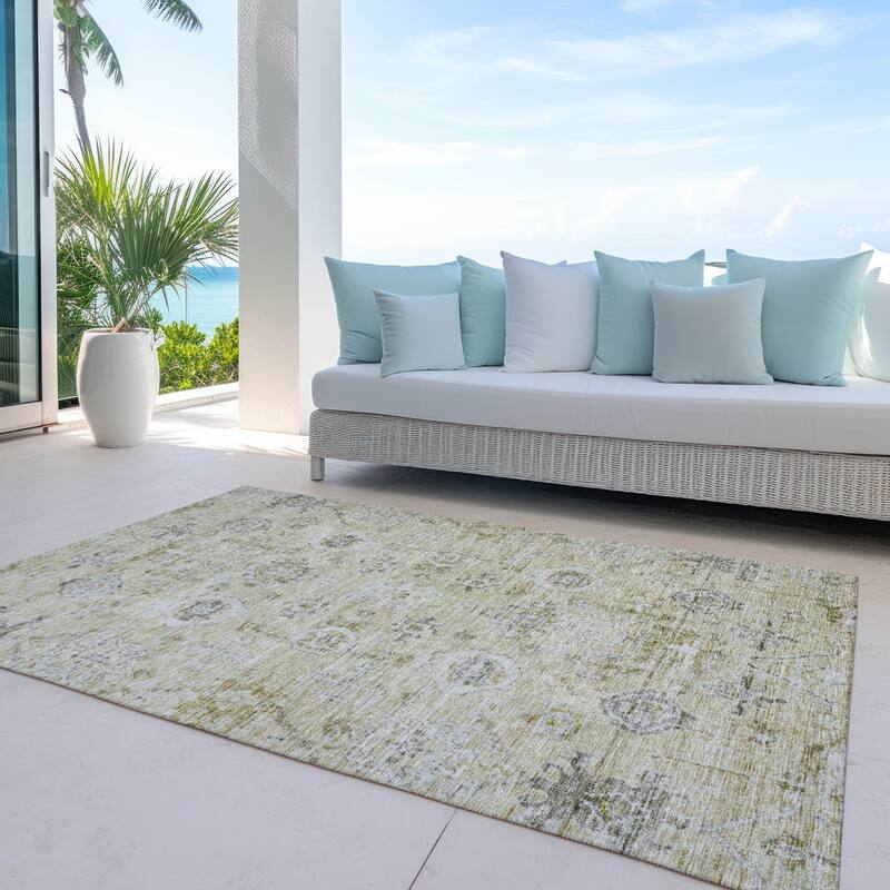 Machine Washable Indoor/ Outdoor Vintage Traditional Chantille Rug