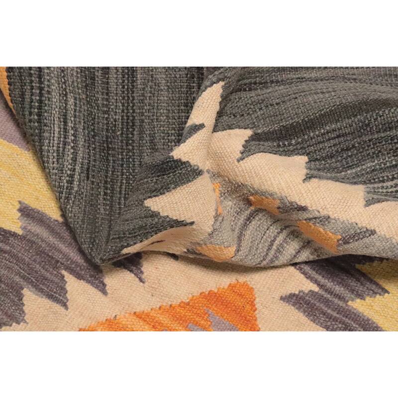 Hand Woven Oriental 100% Wool Carpet Southwestern Tribal Purples Kilim Area Rug - 4' 10'' X 3' 2''