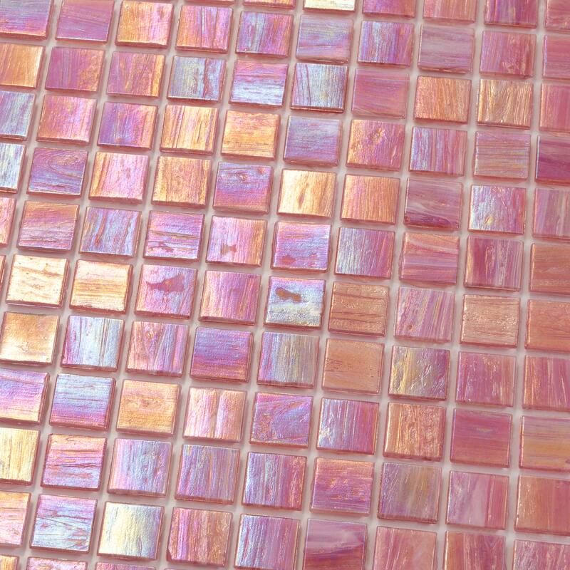 Apollo tile 12" x 12" Nacreous Glossy Punch Pink Glass Tile (20 sq ft/case) - 20 Pack