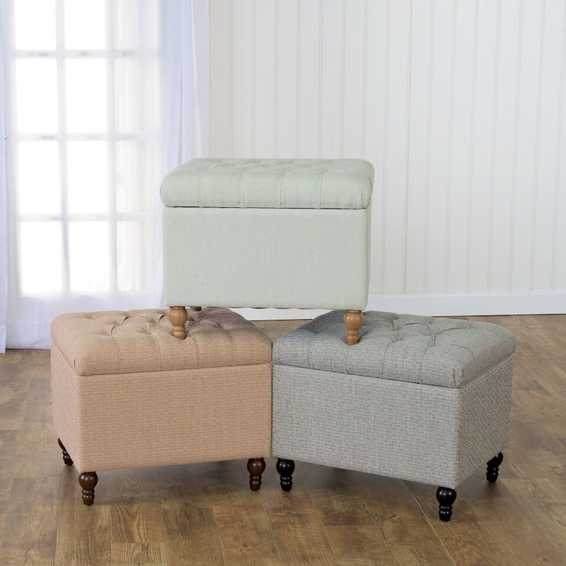 HomePop Medium Tufted Storage Ottoman