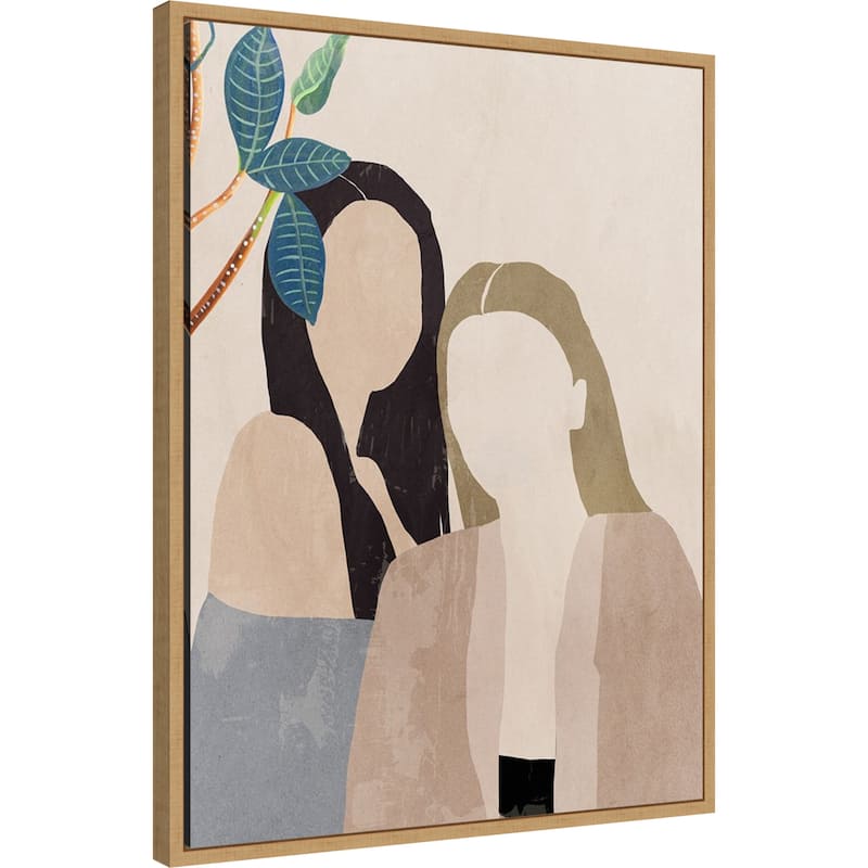 Amanti Art Leaves and Ladies I by Aimee Wilson Framed Canvas Wall Art Print - Sylvie Maple