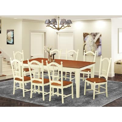 Dining Table Set with 8 Chairs - Antique Style Kitchen Table & Chair Set