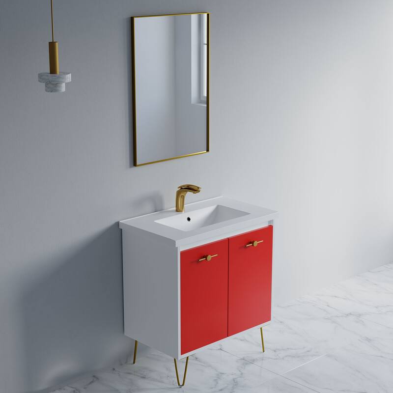 Kennan 30" Single Bathroom Vanity Set with V Legs