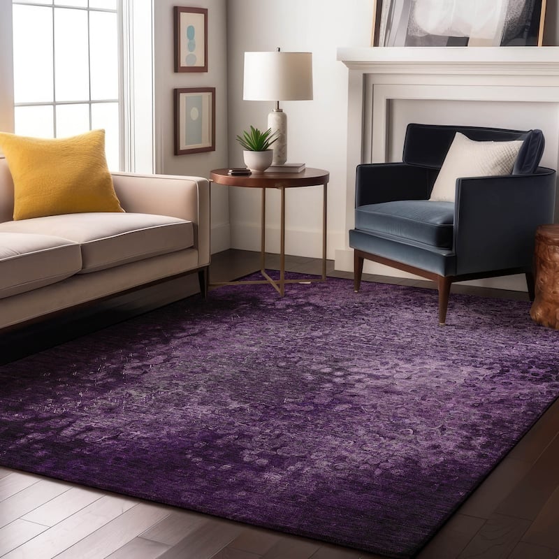 Premium Washable Super Soft Solid Imprints Mayfield Rug - Purple - 2' 6" x 3' 10" - Rectangle