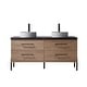 preview thumbnail 55 of 78, Trento Bath Vanity with Sintered Stone Top with Concrete Sink (C) 60 in. - North American Oak-No Mirror