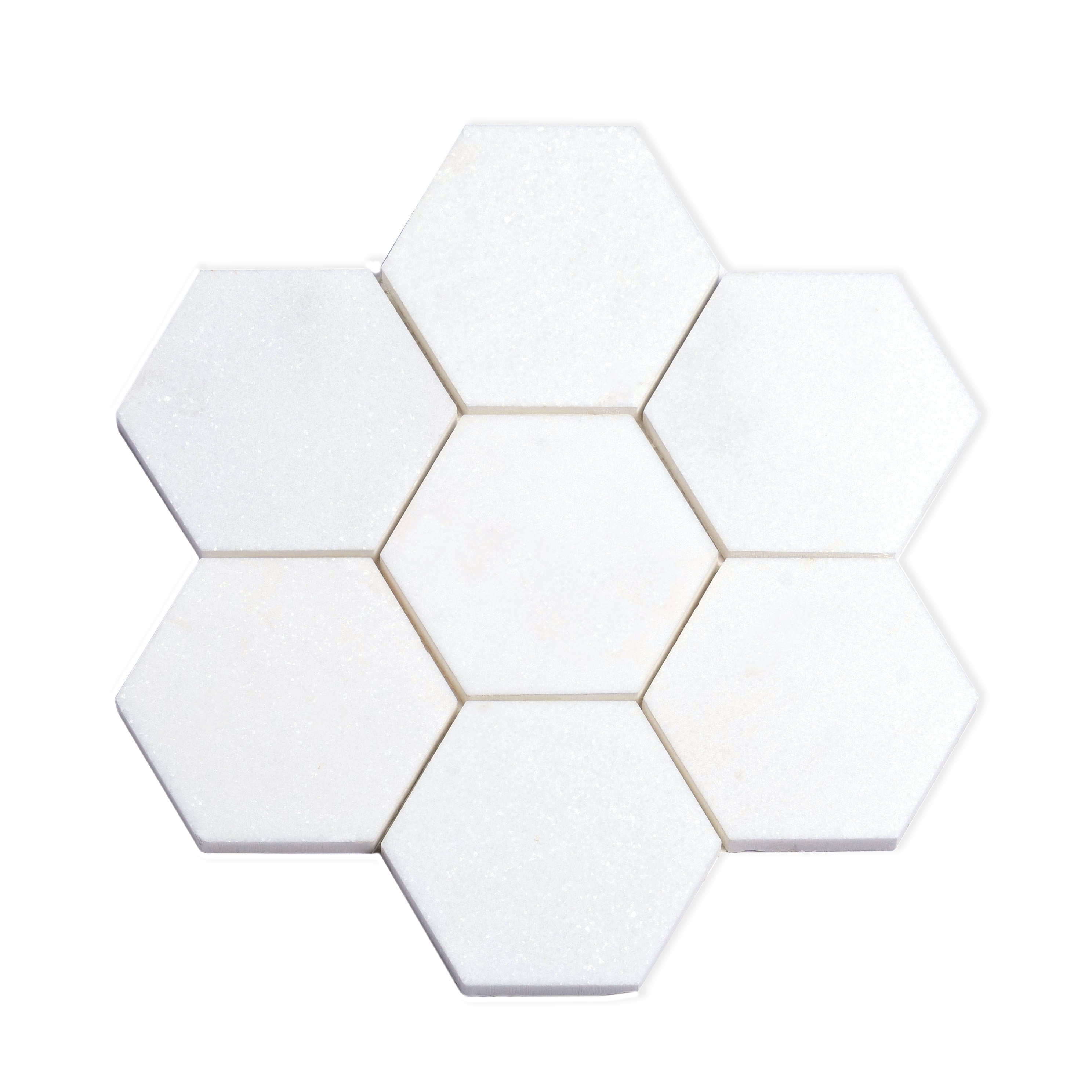 Apollo tile 10 x 11 Nubes Pearl White Thassos Honed Marble Tile (3.75 sq ft/case) - 5 Pack
