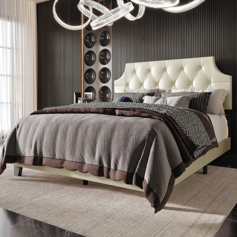Clayfell Mexico Tufted Upholstered Platform Bed