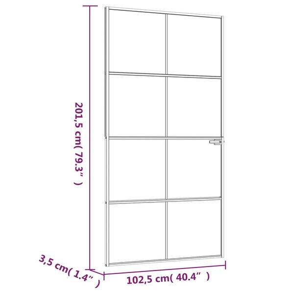 vidaXL Interior Door Black Tempered Glass&Aluminum Slim - Bed Bath ...