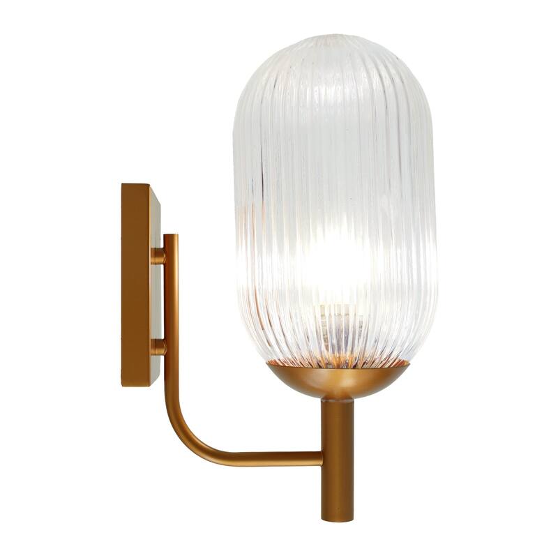 1 Light Globe Shade Shape Wall Lamp - Bronze and Clear