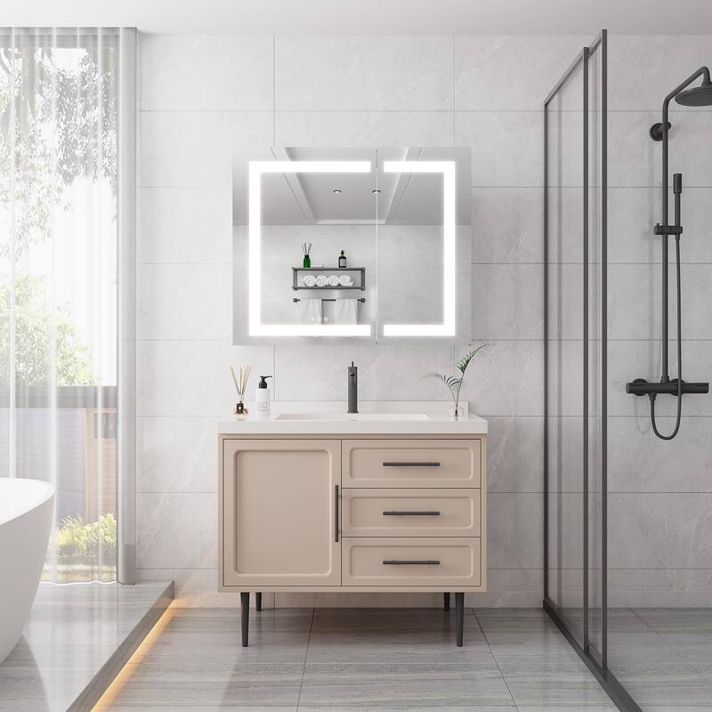 36x30 inch Medicine Cabinet with LED Vanity Mirror