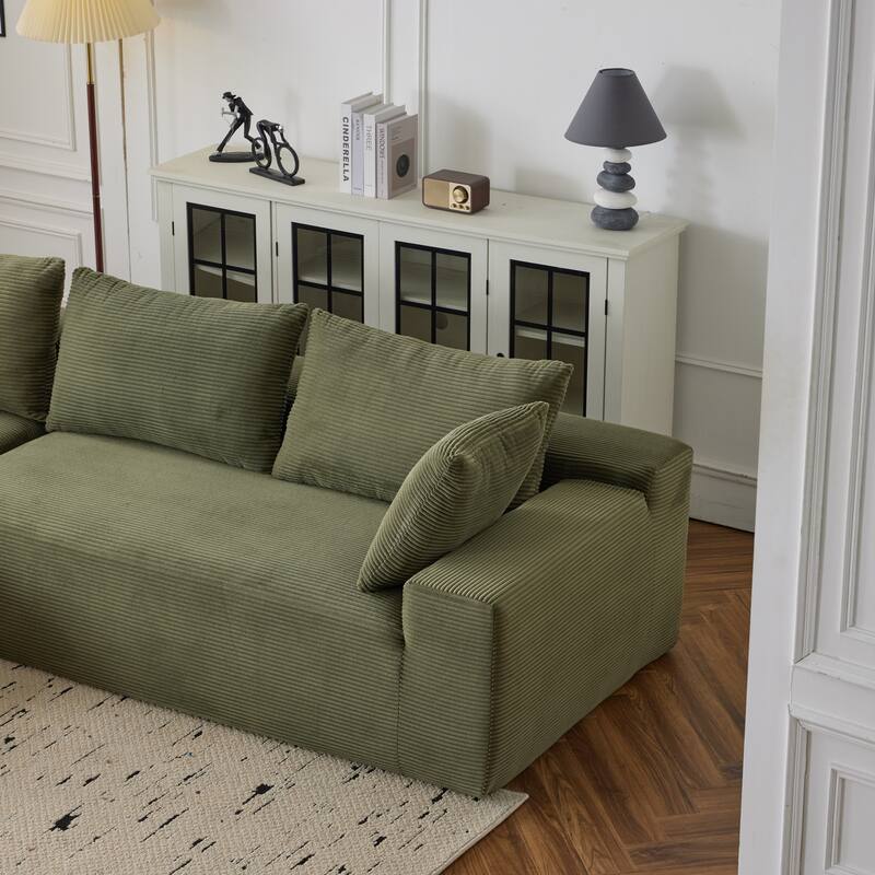 107.88" Chenille Extra-Deep Modular Cloud Sofa with 30D High-Density Foam & Spring Support