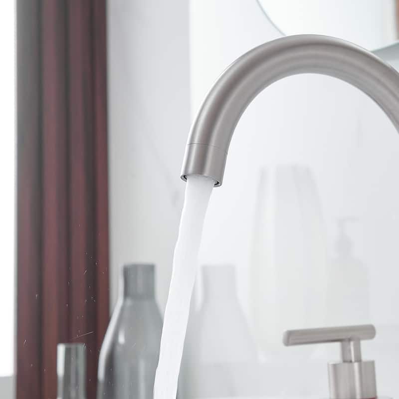 8 Inches Widespread Bathroom Faucet Two Handle 3 Hole with Drain