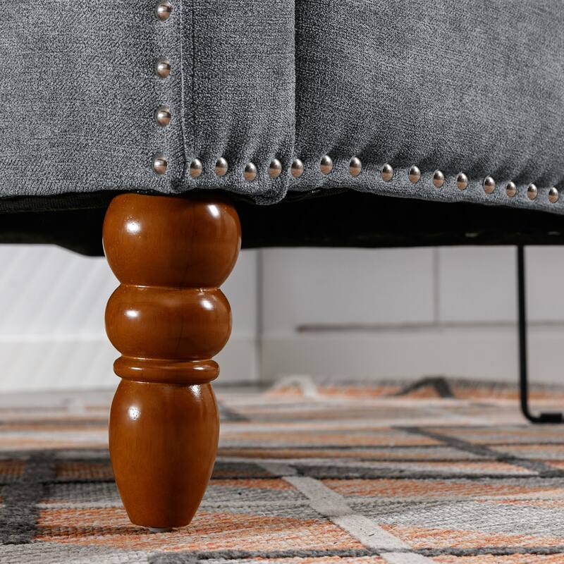 Mid-Century Modern Accent Chair Single Sofa Chair with Solid Wood Legs